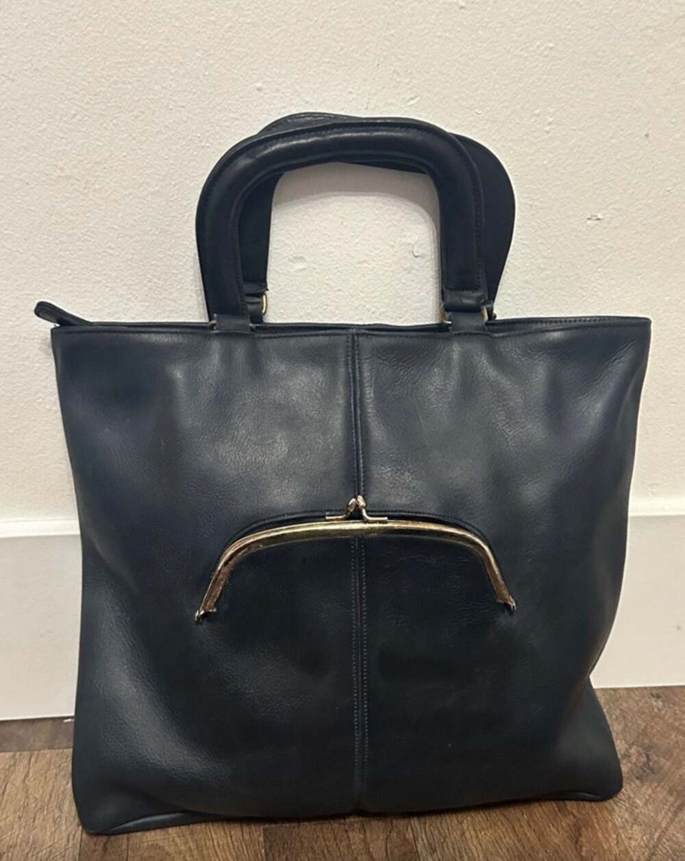Vintage Coach Bonnie Cashin Kisslock Leather Tote Bag